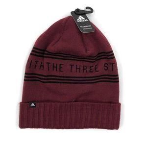 Adidas Unisex Beanie Hat Cuff Snow Winter Maroon